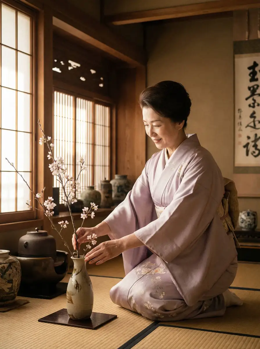 一位优雅的 四虎tv-高清视频在线播放|四虎tv正版资源每日更新 在和室中插花